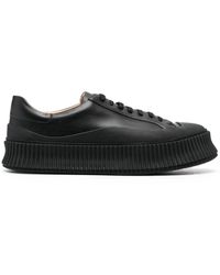 Jil Sander - E Leder-Schnürschuhe mit Plateausohle - Lyst