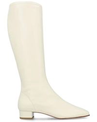BY FAR - Edie Square-Toe Leather Knee-High Boots - Lyst