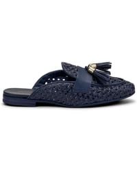 Frau - Woven Tassel Flat Mules - Lyst