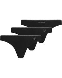 KARL LAGERFELD - Lot De Trois Strings Ikon Scintillants - Lyst