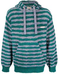 Marni - Stripe-knit Drawstring Hoodie - Lyst