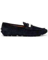 Bally - Striped-edge Suede Loafers - Lyst