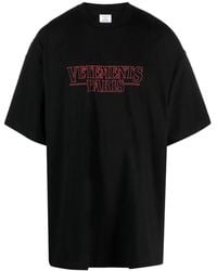 Vetements - Paris Logo-print Short-sleeve T-shirt - Lyst