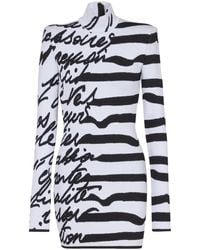 Balmain - Abito in maglia jacquard "lettera d'amore" marinière - Lyst