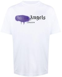 Palm Angels - T-shirt Met Verfprint - Lyst