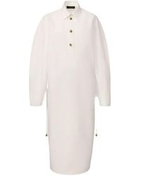 Fabiana Filippi - Drawstring Button-Fastening Midi Shirt Dress - Lyst