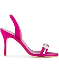 Manolo Blahnik - 90Mm Lamisan Slingback Sandals - Lyst