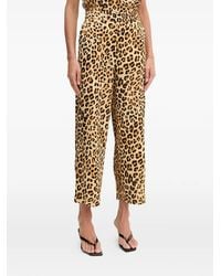 Lola Casademunt - Leopard-Print Wide-Leg Trousers - Lyst