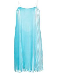 Bambah Stella Plissé Mini Dress - Blue