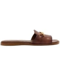 Magnanni - Horsebit Logo-Plaque Flat Sandals - Lyst