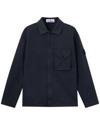 Stone Island - Compass-Patch Pocket-Detail Shirt Jacket - Lyst