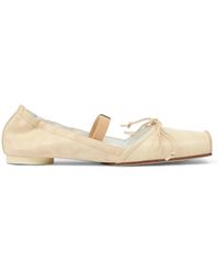 MM6 by Maison Margiela - Square Toe Strap Leather Ballerina Shoes - Lyst