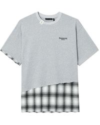 FIVE CM - Check-Panel T-Shirt - Lyst