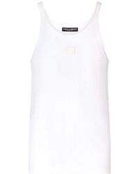 Dolce & Gabbana - Logo-plaque Ribbed Tank Top - Lyst