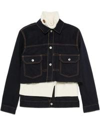 Sacai - Layered-Design Raw-Cut Jacket - Lyst