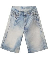CAMPERLAB - Swirl-Print Denim Shorts - Lyst