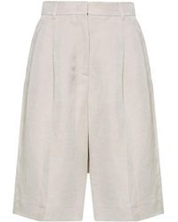 Emporio Armani - Pleated Long Shorts - Lyst