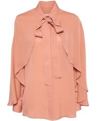 Elie Saab - Cape-Effect Silk Shirt - Lyst