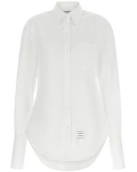 Thom Browne - Button-Down Blouse Met Knoop - Lyst