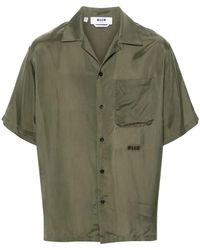MSGM - Camisa Con Logo Bordado - Lyst