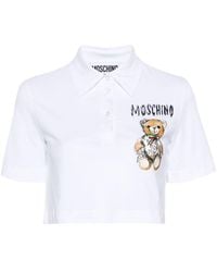 Moschino - T-shirt crop con stampa Teddy Bear - Lyst