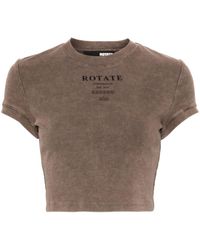 ROTATE BIRGER CHRISTENSEN - Cropped T-shirt Met Logoprint - Lyst