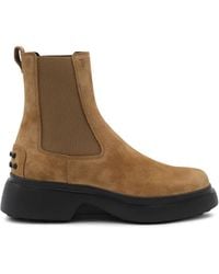 Tod's - Suede Platform Boots - Lyst