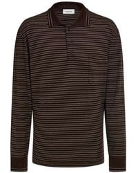 Ferragamo - Long-Sleeve Striped Polo Shirt - Lyst