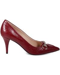 Gucci - Horsebit-Detail Gg-Pattern Pumps - Lyst