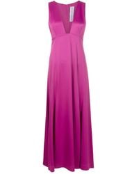 Gloria Coelho - Vestido midi con cuello en V - Lyst