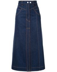 Ellery - Traffic Panelled Denim Skirt - Lyst