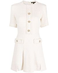 Maje - Button-embellished Tweed Minidress - Lyst