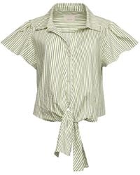 Cinq À Sept - Striped Flutter-Sleeve Blouse - Lyst