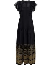 Marie Oliver - Winfrey Geplooide Maxi-Jurk Met Ruches - Lyst