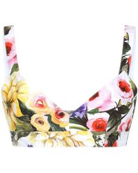 Dolce & Gabbana - Cropped-Oberteil mit Blumen-Print - Lyst