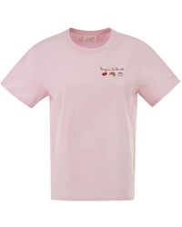 MC2 Saint Barth - Emilie Embroidered Cotton T-Shirt - Lyst