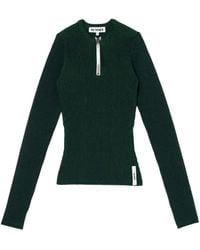 Sunnei - Zip-Detail Round-Neck Sweater - Lyst