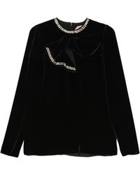 N°21 - Crystal-Embellished Bow-Detail Top - Lyst