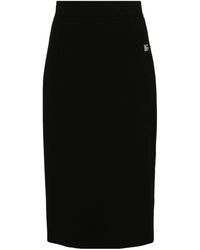 Dolce & Gabbana - Virgin Wool Pencil Midi Skirt - Lyst
