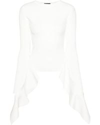 Mugler - Asymmetric Knitted Top - Lyst