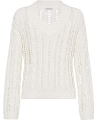 Brunello Cucinelli - Jersey de punto abierto - Lyst