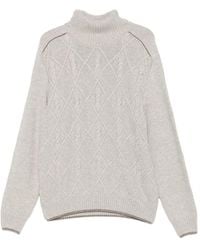Paul & Shark - Cable-Knit Roll-Neck Sweater - Lyst