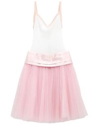 August Barron - Tulle-Skirted V-Neck Mini Dress - Lyst