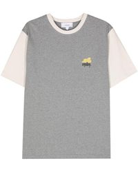 Lardini - T-Shirt in Colour-Block-Optik mit Logo-Print - Lyst