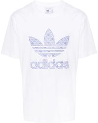 adidas - Trefoil-print Cotton T-shirt - Lyst