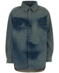 Jean Paul Gaultier - Graphic-Print Denim Shirt - Lyst