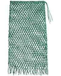 Frankie Shop - Nelaya Macramé-Effect Leather Midi Skirt - Lyst