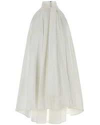Givenchy - Tie-Neck Pleated Mini Dress - Lyst