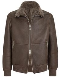 Brunello Cucinelli - Vintage-Effect Shearling Bomber Jacket - Lyst