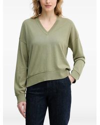 Benetton - Pull À Col V Et Détails Côtelés - Lyst